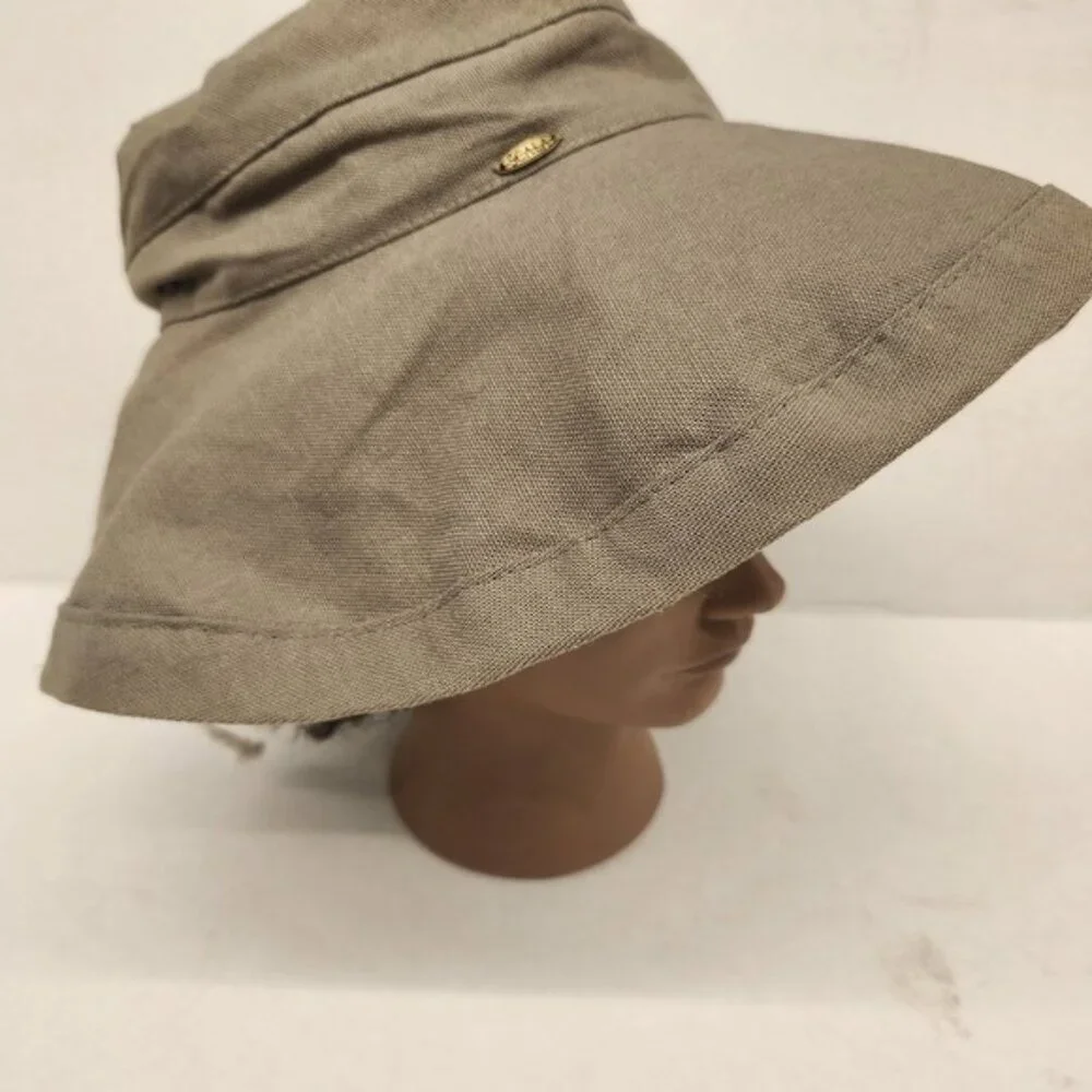 Scala Collezione Wide Brim Sun Hat‎ Cotton Blend Beige Outdoor Gardening